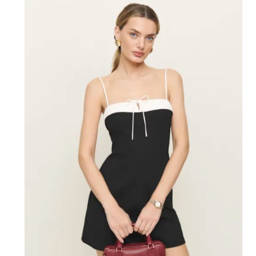 Reformation Black and White Mini Dress